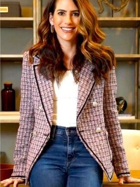 VERONICA BEARD Theron Tweed Double Breasted  Dickey Blazer size 4